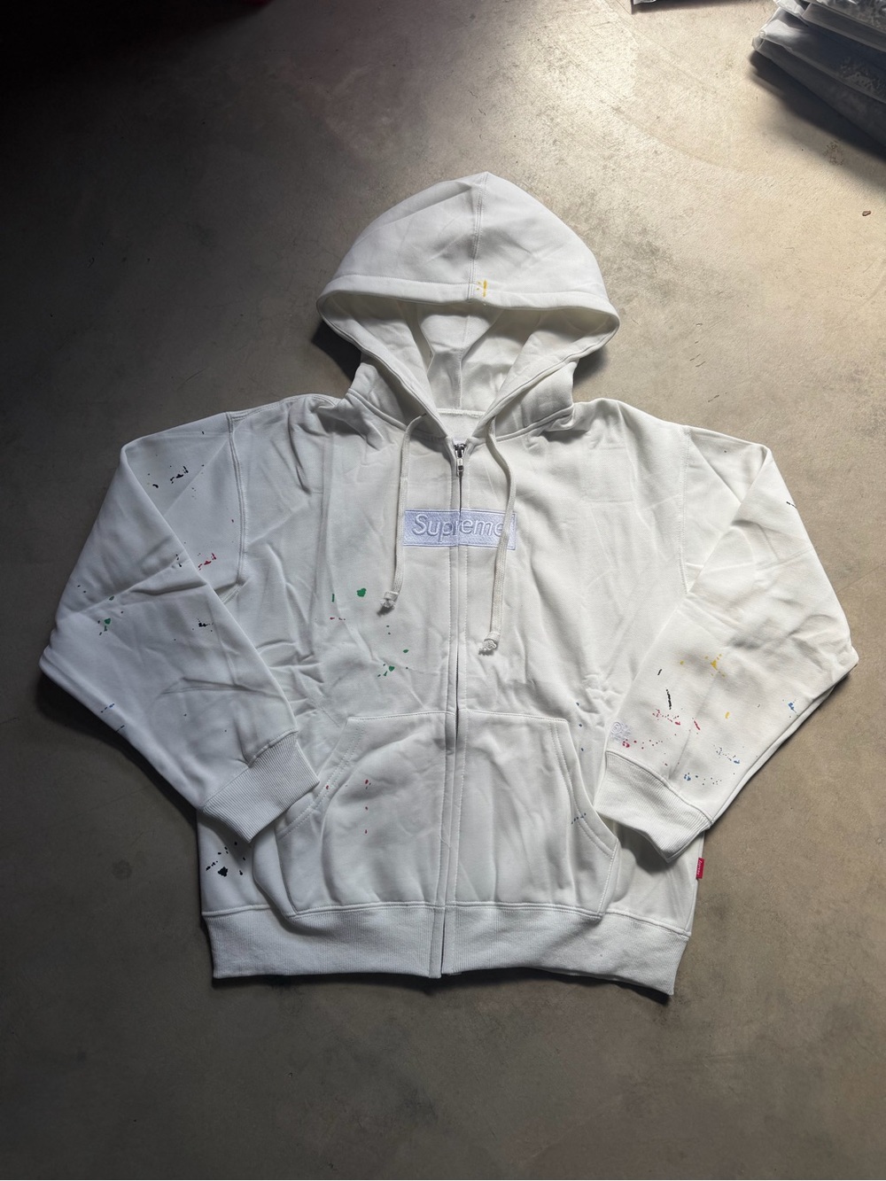 Supreme X Maison Margiela Cream Box Logo Zip up